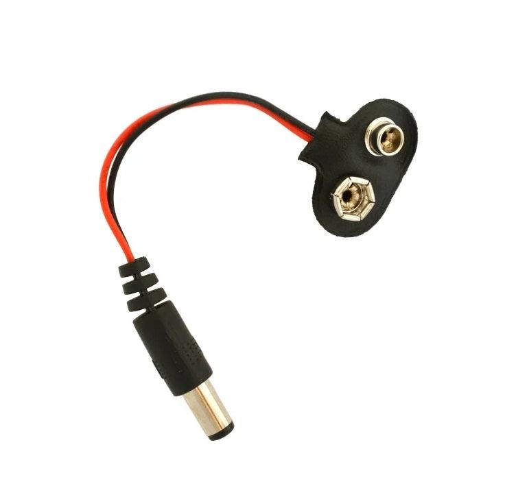 9V Battery Snap Connector With Male DC Jack