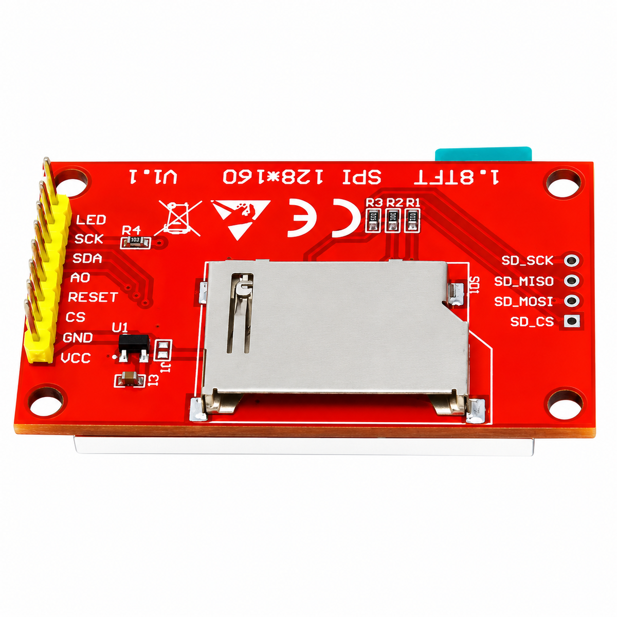 1.8 inch TFT LCD Display Module SPI Interface Resolution(128 x 160)