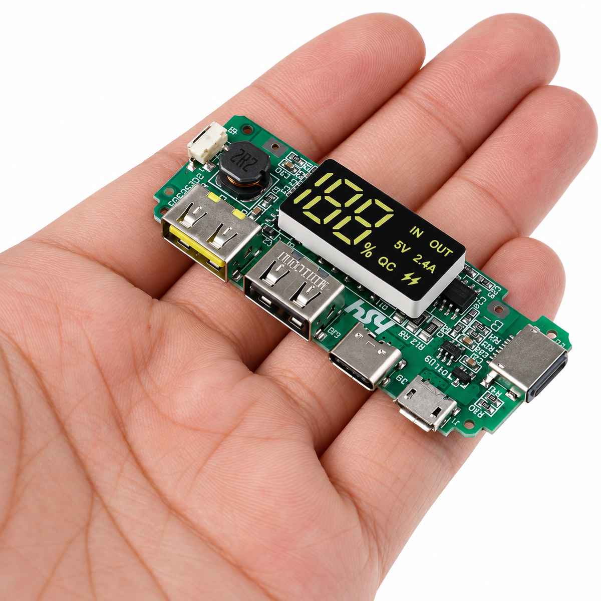 18650_5V_2.4A_Dual_USB_Type-C_Micro_LightningApple_USB_Power_Bank_With_LED_Display_18650_Charger_Board-2 - Roboracter