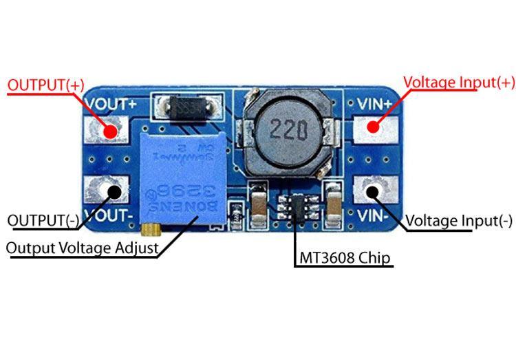 MT3608 Step Up Module With Micro USB – Variable Voltage