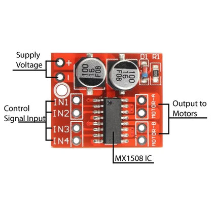 MX1508 Dual H Bridge DC Stepper Motor Driver Module with PWM Control