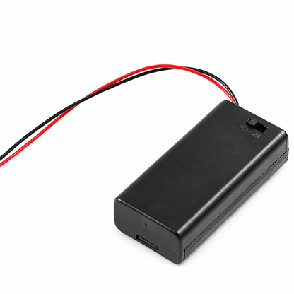 2 x 1.5V AA Battery Holder With Cover And On/Off Switch