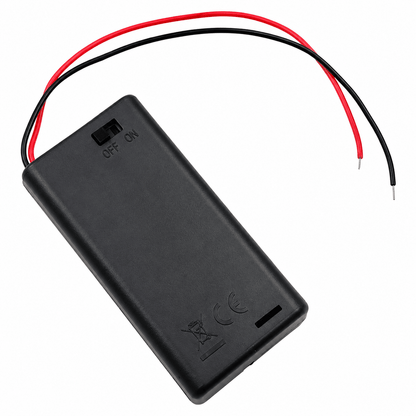 2 x 1.5V AA Battery Holder With Cover And On/Off Switch