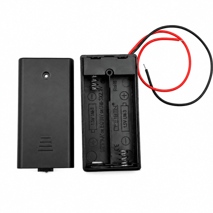 2 x 1.5V AA Battery Holder With Cover And On/Off Switch