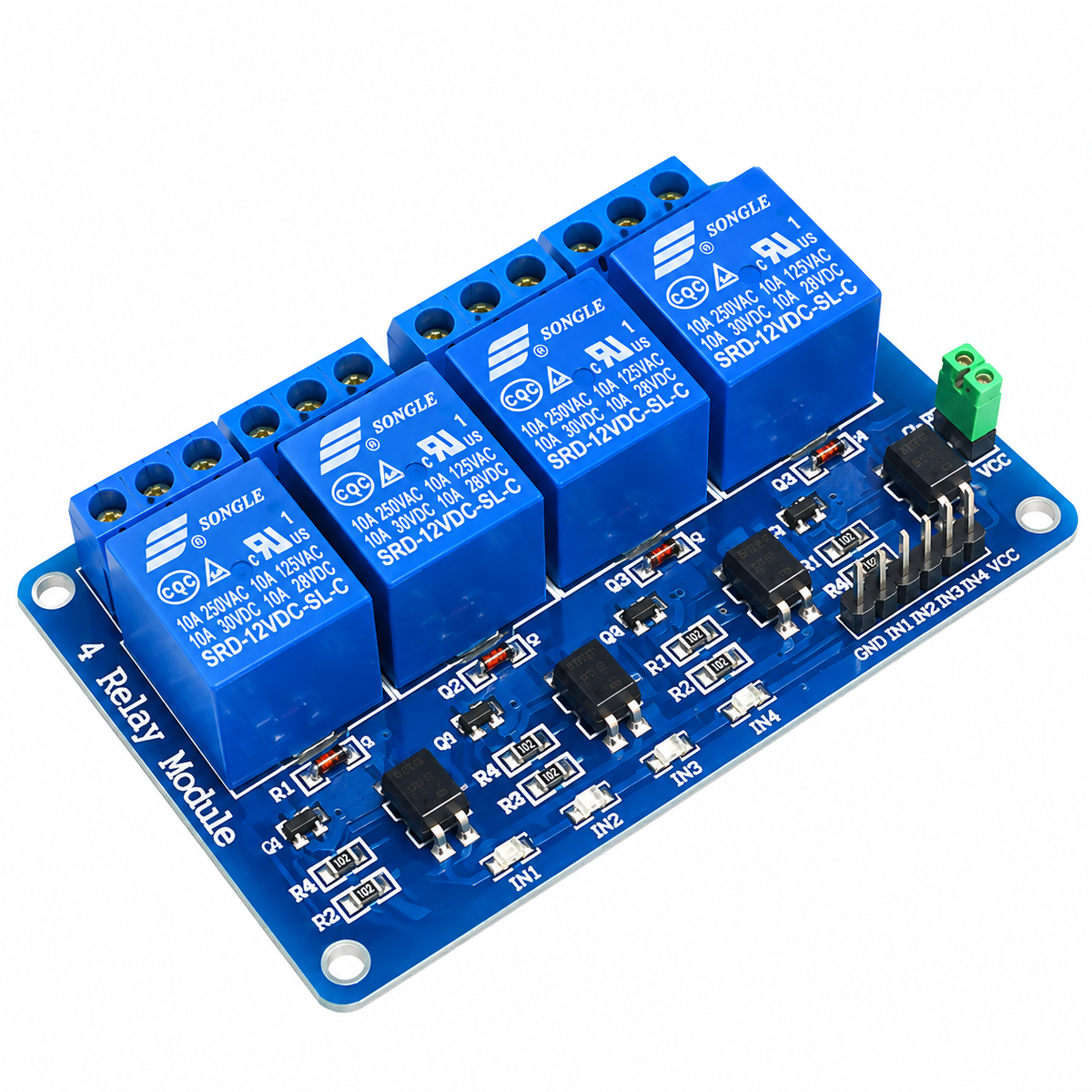 4 channel isolated 5v 10A relay module
