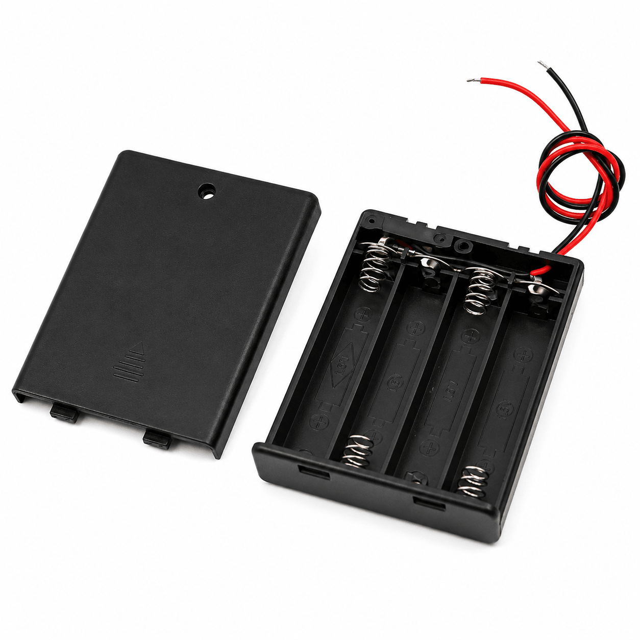4 x 1.5V AA Battery Holder With Cover And On/Off Switch