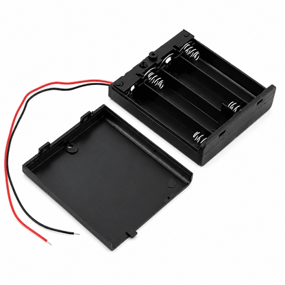 4 x 1.5V AA Battery Holder With Cover And On/Off Switch