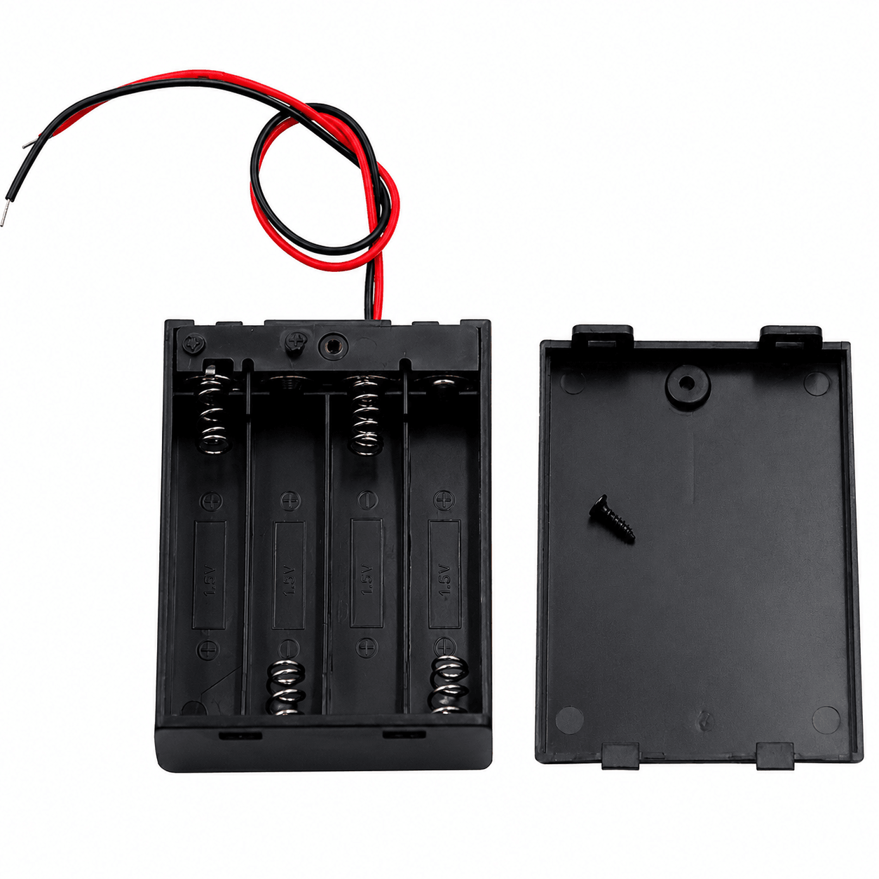 4 x 1.5V AA Battery Holder With Cover And On/Off Switch