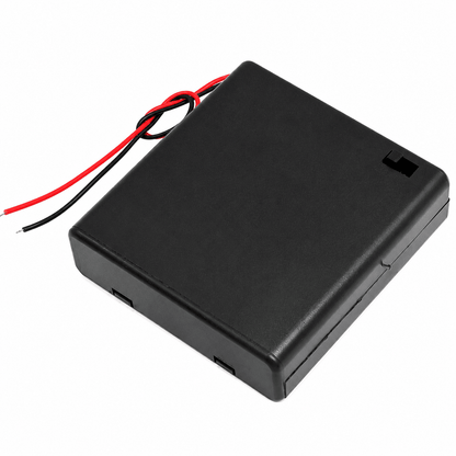 4 x 1.5V AA Battery Holder With Cover And On/Off Switch
