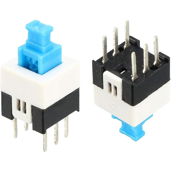 DPDT Mini Push Button 7mmx7mm Self-Locking Switch