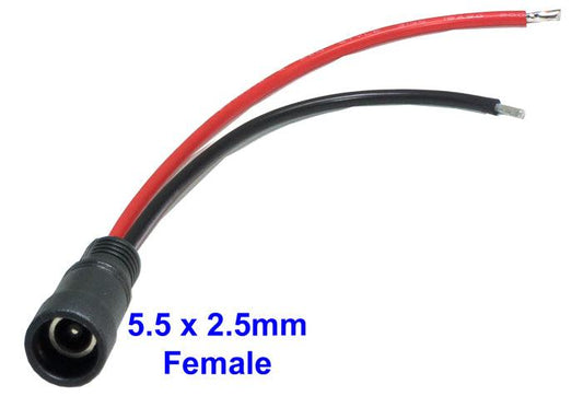 5.5×2.5mm DC Jack Female Power Connector With Wire