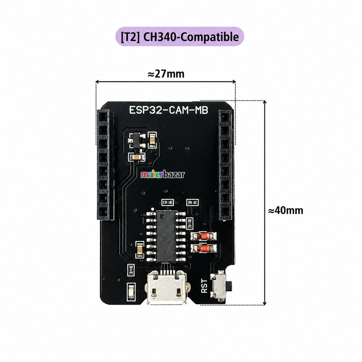 ESP32-CAM-MB MICRO USB Download Module for ESP32 CAM Development Board