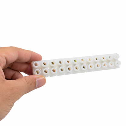 12-Way White Screw Terminal Strip Dual-Row Type-H Wire Connector Block (1o Amp)