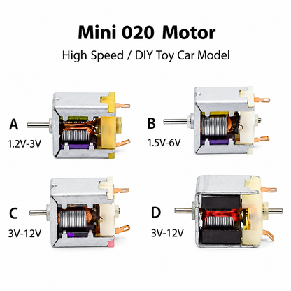 Micro 18mm Square Bare 020 Motor DC 1.5V 3V 6V High Speed Toy Car Motor