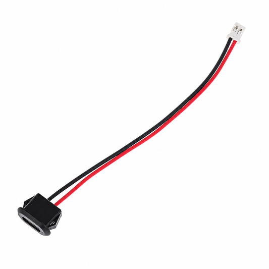 Panel Mount USB Type C Female Connector Jack - JST-PH-2.0 Connector Output - Black