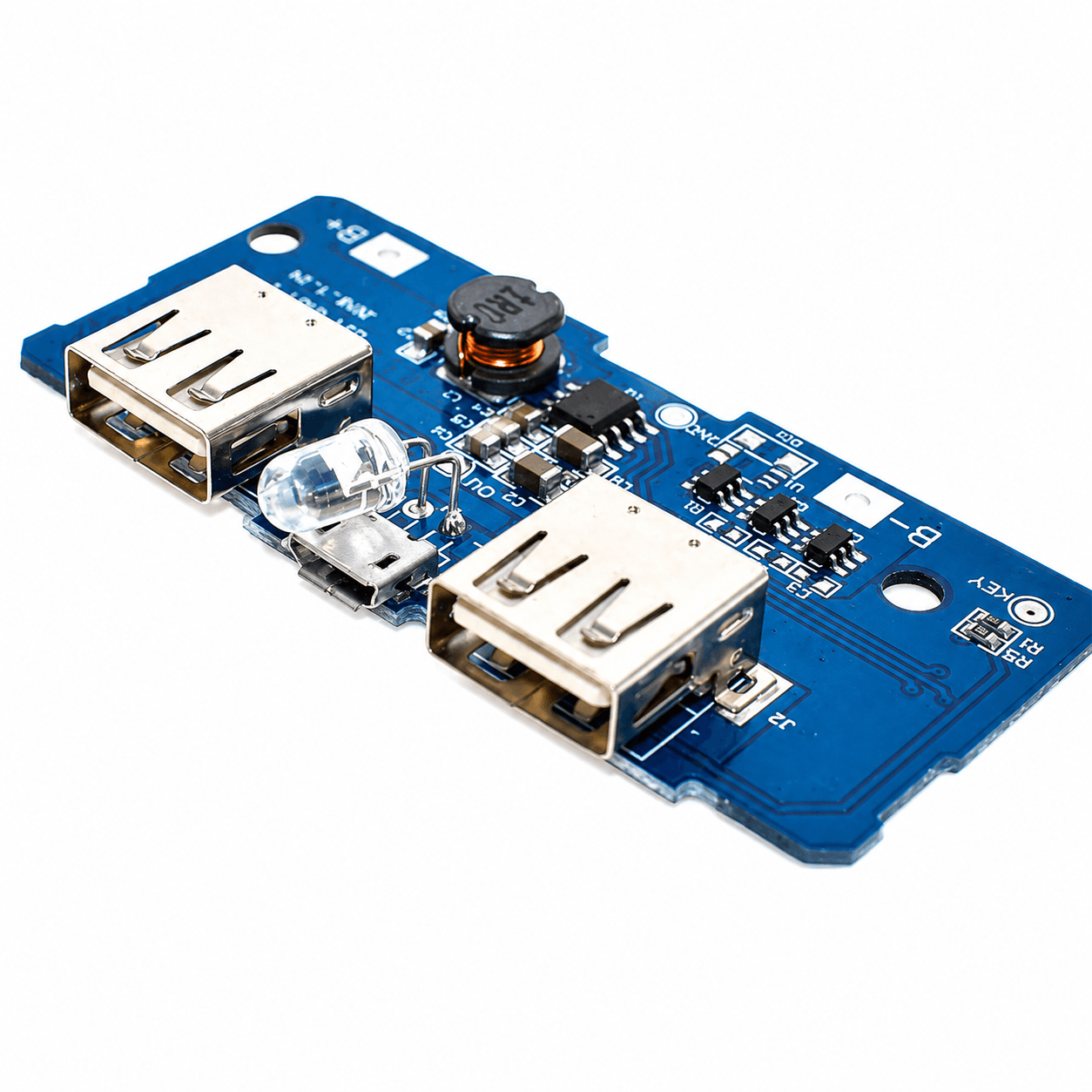 Power Bank Module with Dual USB Output- 3.7V to 5V 2A with 18650 LiPo Charger