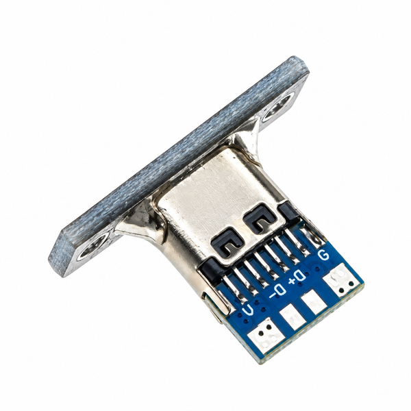 USB 3.1 Type-C 4 Pin Female Connector Jack With Fixing Plate