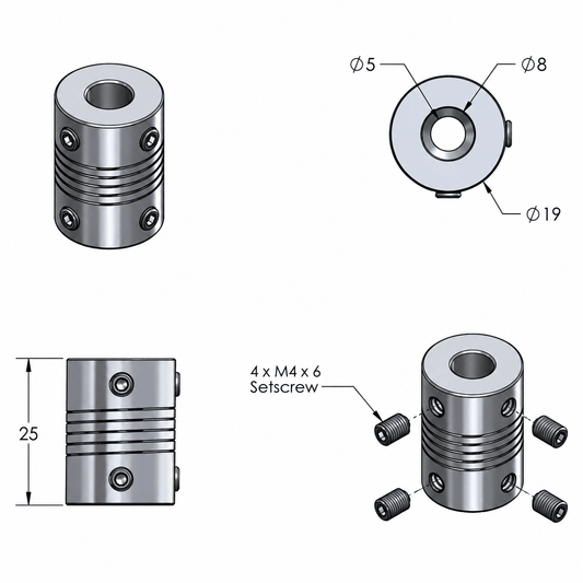 5mm to 8mm Coupling
