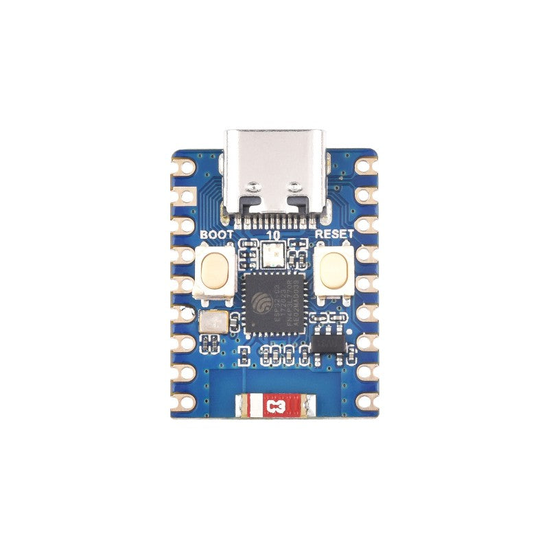 ESP32-C3 Mini WiFi+Bluetooth Development Board - Blue Board - White PCB Antenna and IPX for External Antenna