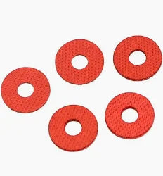 M3 -3x8x0.8mm Insulated Fiber Washers Red (Pack of 5)